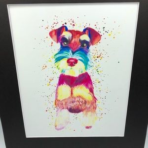 Colorful Schnauzer Art Print 11x14 inch
